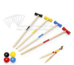 Wooden Croquet Balls Malllet Game SetWooden Croquet Balls