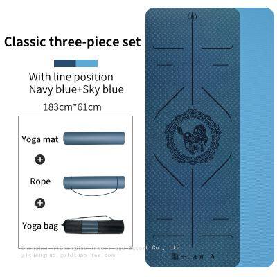 Eco Friendly Natural Custom Printed Exercise 6mm TPE Yoga Mat photo-2