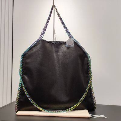 Stella Mccartney Women Tote Bag Metal Chain Falabella Handbags Size 37cm