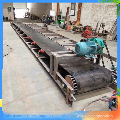 Non-lifting Belt Conveyor, Large-inclination Loading Conveyor, 10-meter-long Automatic Lifting Ribbed Conveyor photo-3