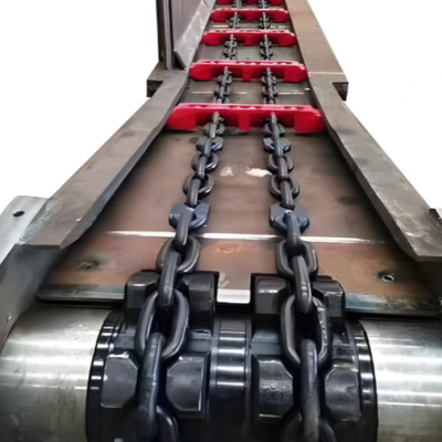 Рычажная цепь для добычи полезных ископаемых φ 22× 86 из марганцевой стали, обработанная термически, высокопрочная круглая цепь для добычи полезных ископаемых