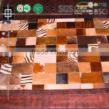 Hotel Room Cowhide Patchwork Rugs Flooring Material Carpet