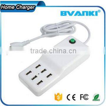 2016 Trending Hot Products Universal Wall Socket 50 Watt 6 Port Rapid Charger Desktop USB Charger With AC Power Cable photo-2