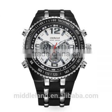 Own Branding Watches Man 2015 Fashion Black White Japanese Movt Imitation Diamond Wrist Watch Man