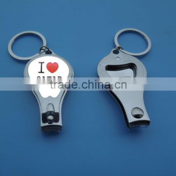 I Love Qatar metal nail clipper scissors with bottle opener keychain