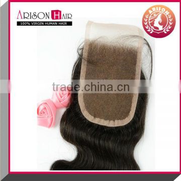 Chinese manufacture and in factory price body wave brazilian hair swiss lace top closure