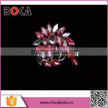 Mature fashionable rose crystal alloy leaf shape of women's favorite brooch