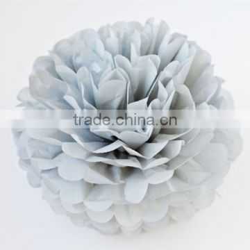 Elegant Silver Tissue Paper Pom Poms