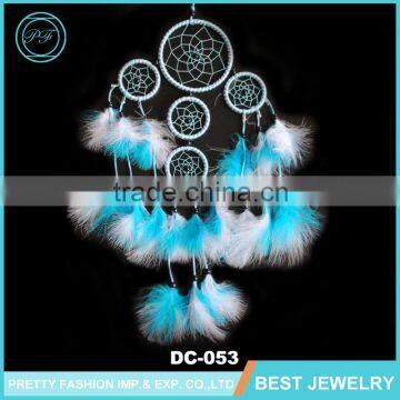 Yiwu 5 Circles Home Deco Pretty Fashion Fancy Jewelry Hanging Feather Dream Catcher For Sale