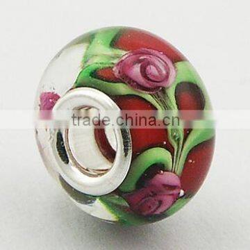 Art Nouveau Murano Glass Bead Design Sterling Silver Core