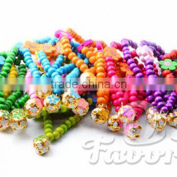 Color wooden bead necklace bell flowers pet dogs and cats necklace factory direct supply pet necklace