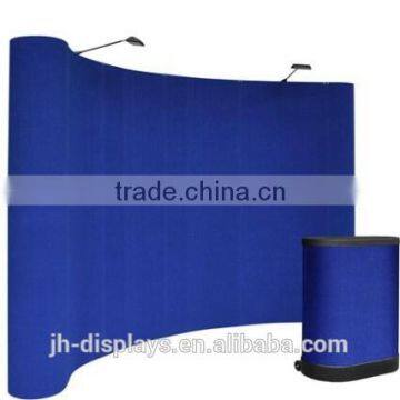 Blue Trade Show Booth Spotlight Podium Case Counter Exhibition Fabric Pop up Display