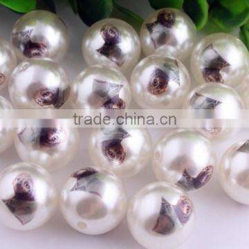 New Arrive Fashion Acrylic 20mm pearl rpint cartoon character chunky Beads For Kids Jewelry Making!1