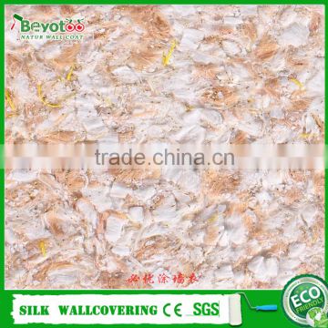 eco-friendly fiber decor wall coating silk plaster wall paper