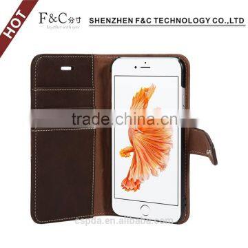 Eco-friendly Stand Folio Magentic Mobile Cover With Listening Hole Open for Iphone 7 Leather Wallet Case