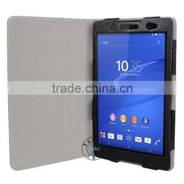 for sony xperia z3 tablet compact 8" litchi folding pu cover