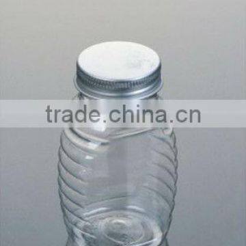 pet clear aluminum cap bottle,clear bottle food juice bottle