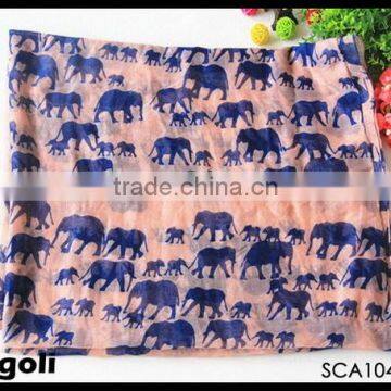 elephant mom and baby printed scarf