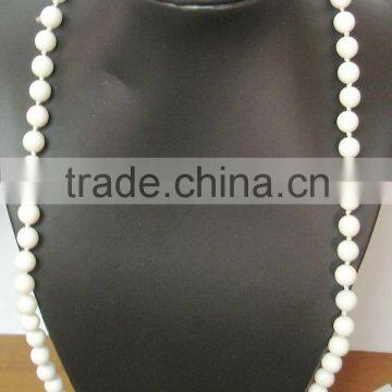 Beads necklace white glass beads necklace jewelry