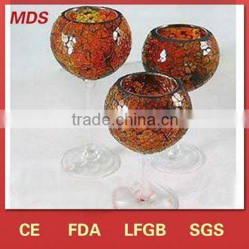 Different Size Colored Bulk Glass Candle Holders Glassware