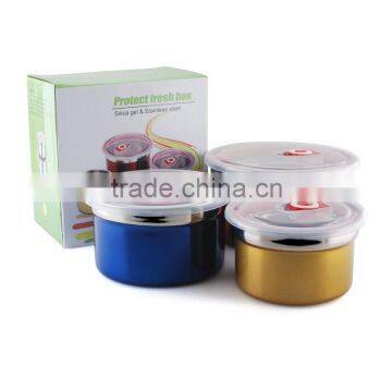Colored Stainless Steel Vacuum Kitchen Fresh Food Storage Containers Set 2015 photo-6