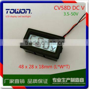 CV58D Mini 2-Wire Blue LCD Display LED Backlight DC3.5~30V Digital Voltage Meter photo-4