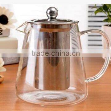 800ml Pyrex borosilicate glass teapot with stainless steel filter
