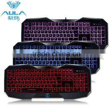 2015 New LED Illuminated Ergonomic Gaming Keyboard USB Multimedia Backlight Backlit Ultra-thin Keyboard