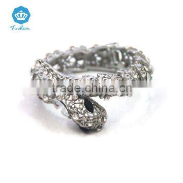 Holloween mental alloy bling jewelry diamond coiled Snake Bracelets for Men & Women Silver bracelets