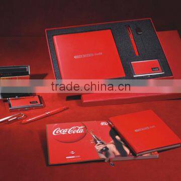 2016 Promotion gift Custom Design notebook Gift Set with card holder bookmark pen
