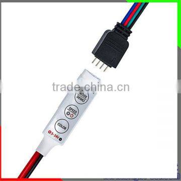 3 Keys Mini RGB Controller, DC5-12V LED Strip Mini RGB LED Controller, 3 Circuit RGB Controller