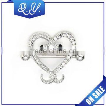 Heart shaped vibrating nipple rings