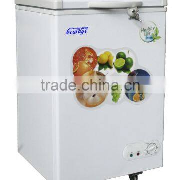 Top open door chest freezer,deep freezer with lock&key,interior lamp,inner glass door