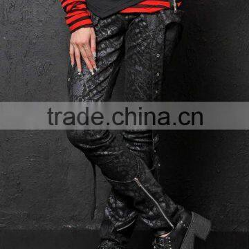 PUNK VISUAL KEI BLACK STUB SLIM ZIP UP PANTS S-XL 71194
