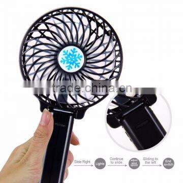 Outdoor Mini Handheld Pocket Fan Folding Desk Cool Air Portable Battery Travel