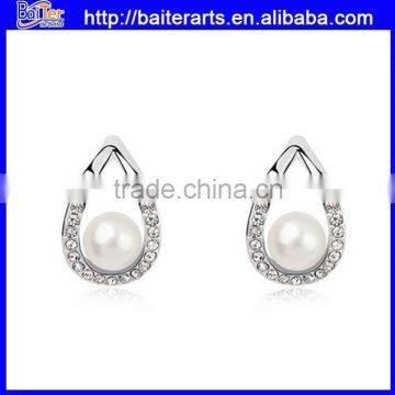 Fashion Pearl Stud Earrings 925 Sterling Silver Pearl Stud Earrings photo-4