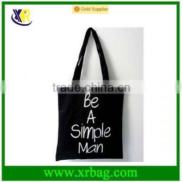 Custom Black Cotton Fabric Tote Shopping Bag