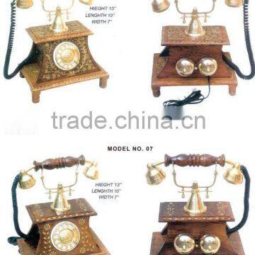 wooden antique phones