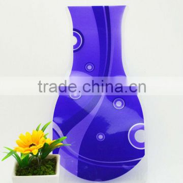 2013 light green color flower vase, folded flower vase on table,Decorative vase