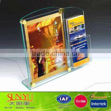 Clear Desk Acrylic Brochure Display Stand Manufacturer