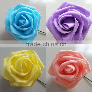 wedding decor foam rose head with long stem