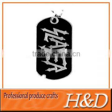 Black couples dog tags with custom logo and metal chain