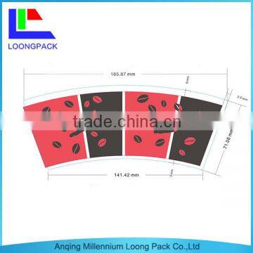 High Quality 12oz coffee cups cover/cups sleeve/paper cups fan with logo QXL