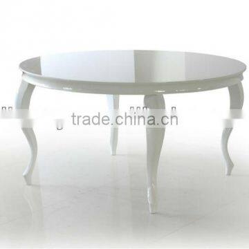 White high glossy rounded dining table(LS-214)