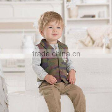 DB1601 dave bella 2014 autumn infant clothes toddlers waistcoats plaid baby vest