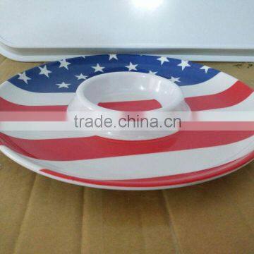 Luxury A5 quality hot sale round melamine division tray