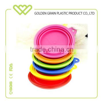 Resistant Colourful Foldable plastic silicone pet feeder