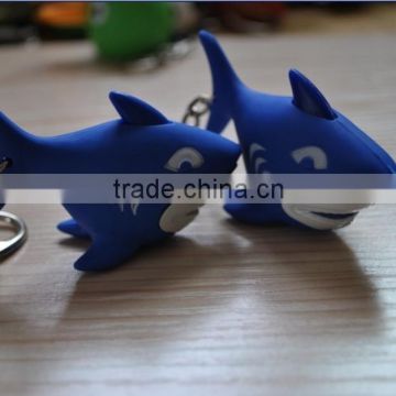 Shark keychain with LED light, design your LED light, making custom design keyring factory