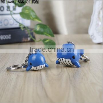 Blue dolphin 3d keychains, dolphin shaped 3d keychains, make PVC 3d keychain in Shenzhen