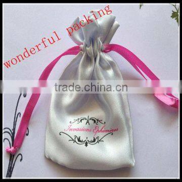2014 satin floral cosmetic bag/satin drawstring bags with logo/satin hand bags making sample for free